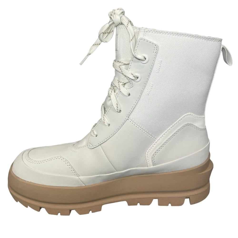 ⚡️SOLD⚡️Ugg The Lug Boots Leather Canvas Combat Waterproof Bright White - Picture 7 of 16